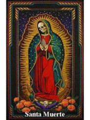 Santa Muerte Plastifizierter Abdruck 5x7,5cm.