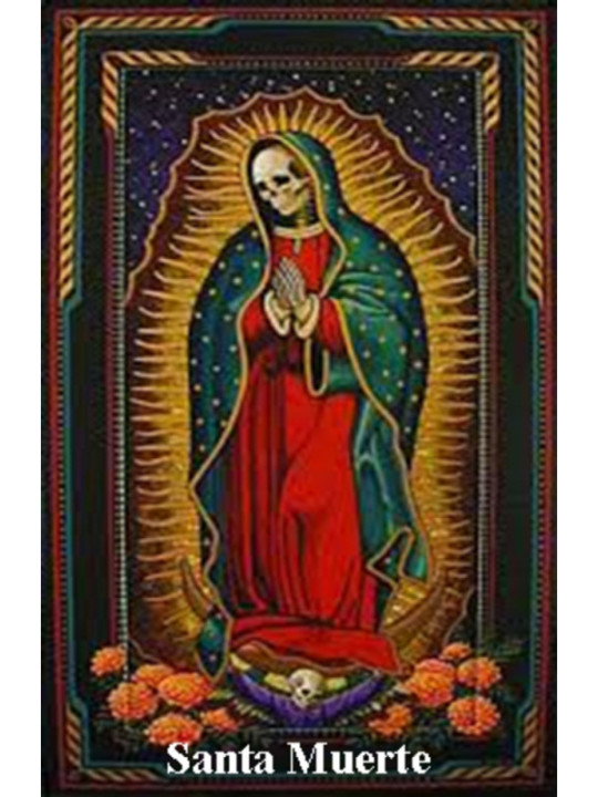 Santa Muerte Plastifizierter Abdruck 5x7,5cm.