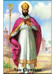 St. Cyprian Plastifizierter Abdruck. 5x7,5cm