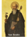 St. Benedikt Plastifizierter Abdruck. 5x7,5cm