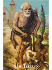 St. Lazarus Plastifizierter Abdruck. 5x7,5cm