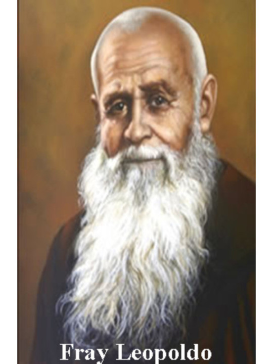 Plastifizierter Abdruck Fray Leopoldo. 5x7,5cm