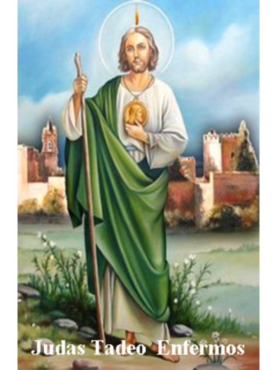 Plastifizierter Abdruck St. Jude Thaddäus der Kranke. 5x7,5cm