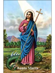 Heilige Martha  Plastifizierter Abdruck. 5x7,5cm