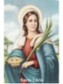 Plastifizierter Abdruck von Santa Lucia, 5x7,5cm.