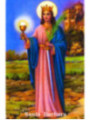 Plastifizierter Abdruck von Santa Barbara, 5x7,5cm.