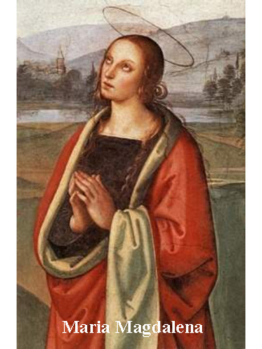 Plastifizierter Abdruck von Maria Magdalena, 5x7,5cm.