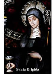 Plastifizierter Abdruck von Santa Brigida, 5x7,5cm.