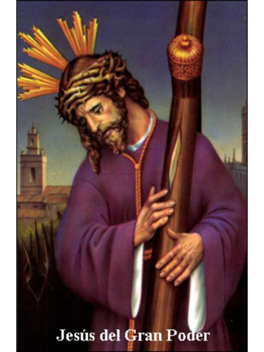 Plastifizierter Abdruck Jesús del Große Kraft. 5x7,5cm