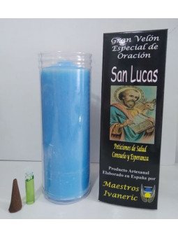 Spezielle Kerze mit Gebet zum Heiligen Lukas.