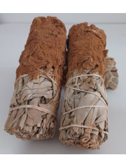 Bündel weißer Salbei mit Zimt von 11 cm. ca.