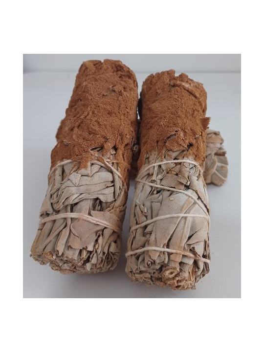 Bündel weißer Salbei mit Zimt von 11 cm. ca.