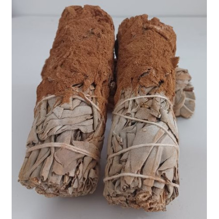 Bündel weißer Salbei mit Zimt von 11 cm. ca.