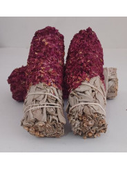 Bündel weißer Salbei mit Rosenblättern von 11 cm. ca.