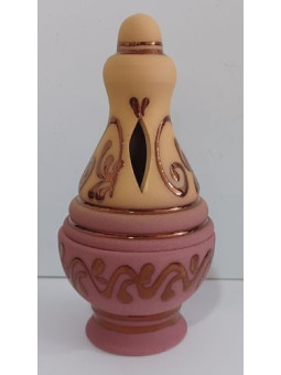 Rosa bemaltes handgefertigtes Räuchergefäß 17 cm