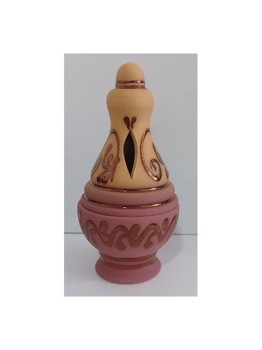 Rosa bemaltes handgefertigtes Räuchergefäß 17 cm