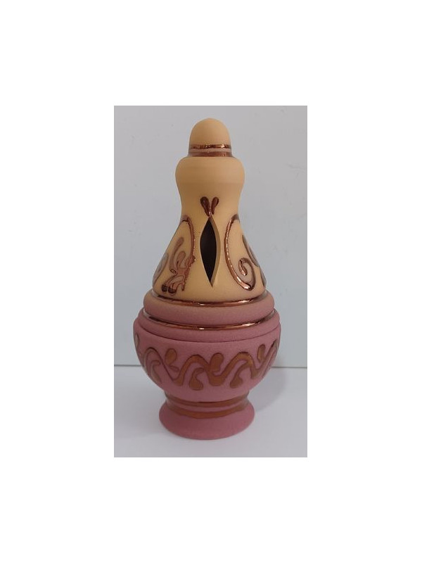 Rosa bemaltes handgefertigtes Räuchergefäß 17 cm