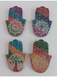 Hand of Fatima Räucherstäbchenhalter in verschiedenen Farben. Zufällig.