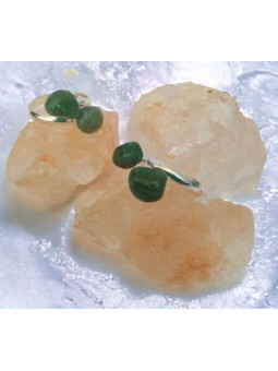 Grüner Quarzring, anpassungsfähiger Edelstahl.