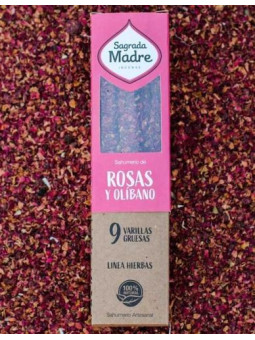 Rosa Olibanum-Kräuter-Räucherstäbchen. Sagrada Madre