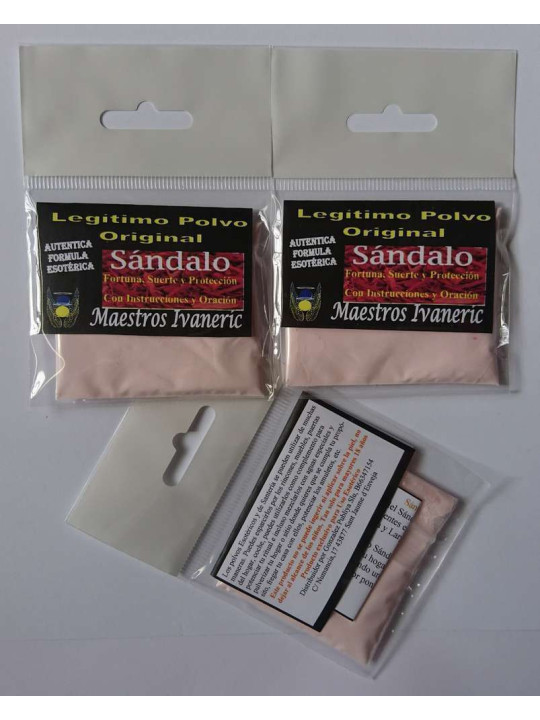 Sandelholz-Pulver mit Anleitung und Gebet, Glück, Schutz und Reichtum anziehen