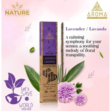 Natur Lavendel Räucherstäbchen mit Bio-Aroma.