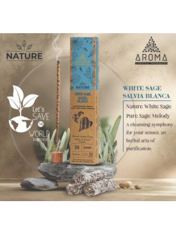 Räucherstäbchen mit Bio-Weißsalbei-Aroma aus der Natur.