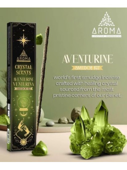 Aroma-Räucherstäbchen mit Mineralien, Aventurin-Kristall.