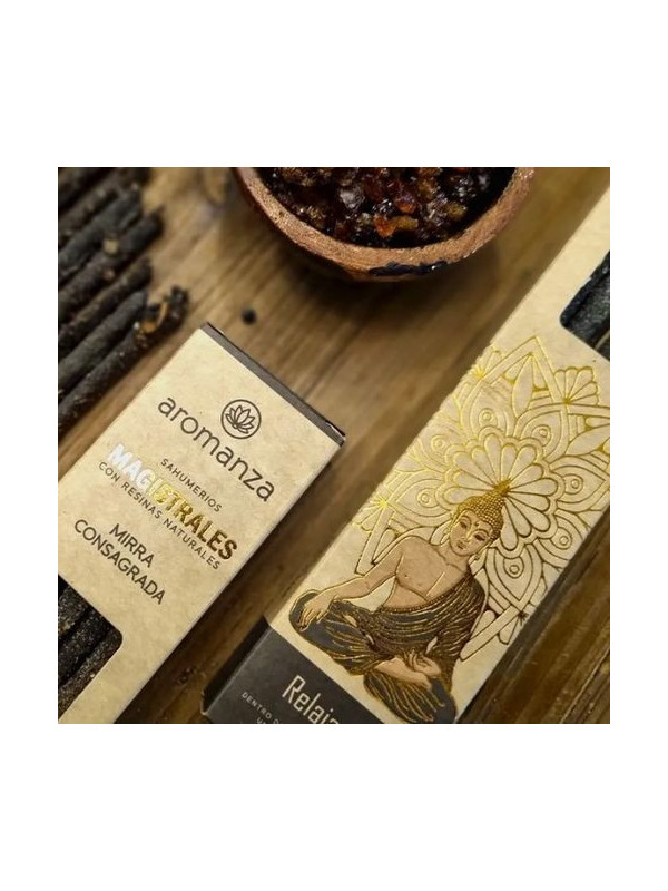 Geweihter Myrrhe-Meister-Räucherstäbchen. Aromanza.