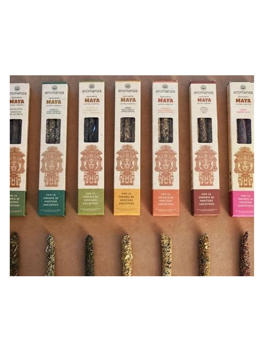 Maya-Räucheressenzen aus Indien mit Palo Santo. Aromanza.