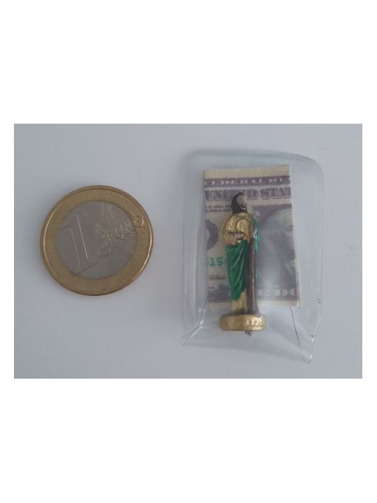 Eingekapseltes Amulett von Heiliger Judas Tadeo. Geldanfragen.
