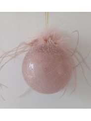 Rosa Feder-Weihnachtskugel.