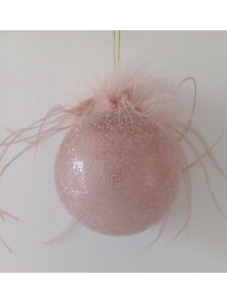 Rosa Feder-Weihnachtskugel.