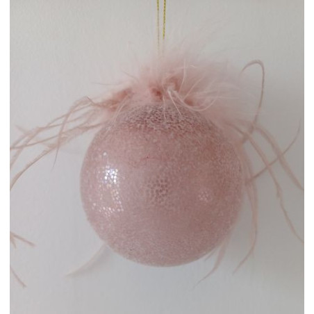 Rosa Feder-Weihnachtskugel.