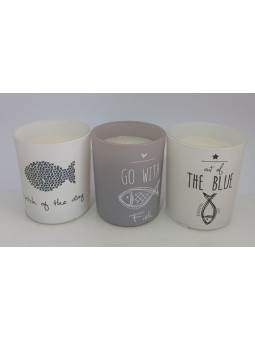 Packung mit 3 zufälligen Duftkerzen im Glas.