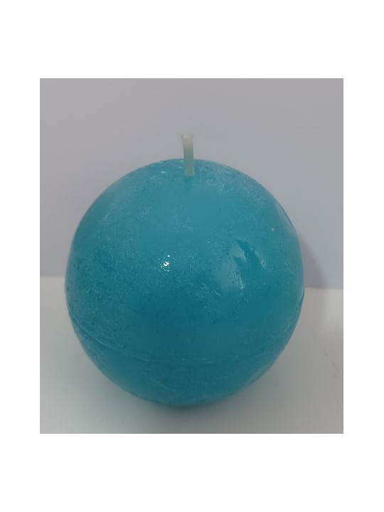 Kleine hellblaue Kugelkerze 6 cm.