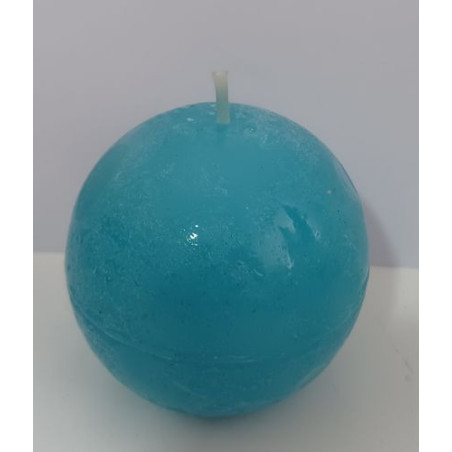 Kleine hellblaue Kugelkerze 6 cm.
