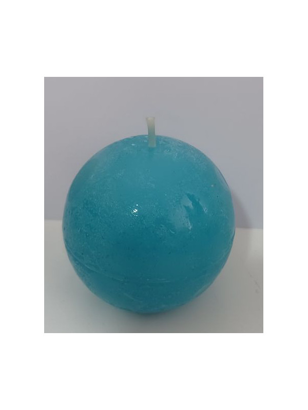 Kleine hellblaue Kugelkerze 6 cm.