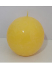 Mittelgroße gelbe Kugelkerze 7 cm.