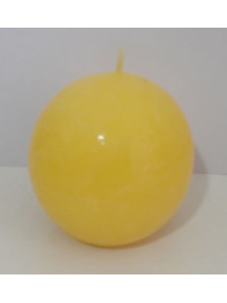 Mittelgroße gelbe Kugelkerze 7 cm.