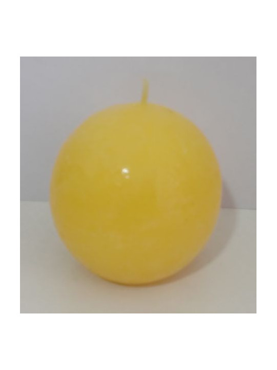 Mittelgroße gelbe Kugelkerze 7 cm.