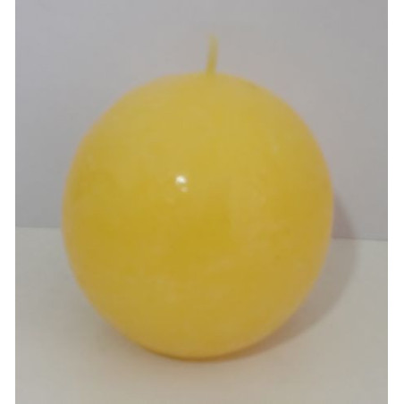 Mittelgroße gelbe Kugelkerze 7 cm.