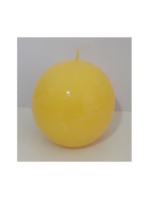 Mittelgroße gelbe Kugelkerze 7 cm.