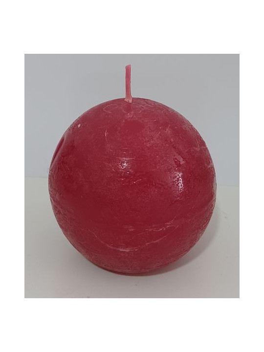 Mittelgroße Kugelkerze in Fuchsia, 7 cm.