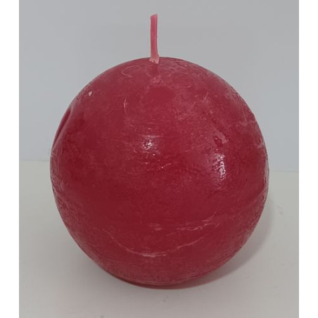 Mittelgroße Kugelkerze in Fuchsia, 7 cm.