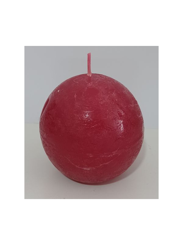 Mittelgroße Kugelkerze in Fuchsia, 7 cm.
