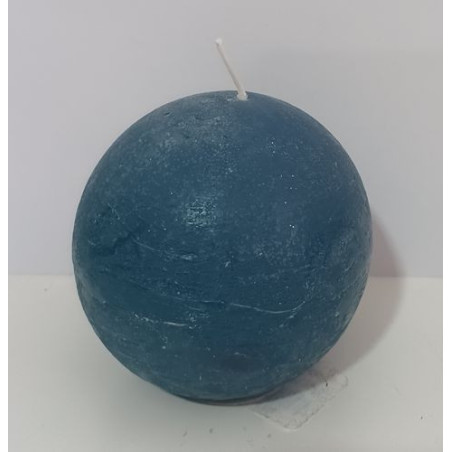 Große blaugrüne Kugelkerze. 7,5 cm.