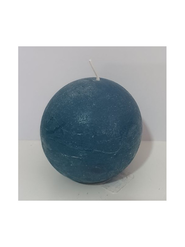 Große blaugrüne Kugelkerze. 7,5 cm.