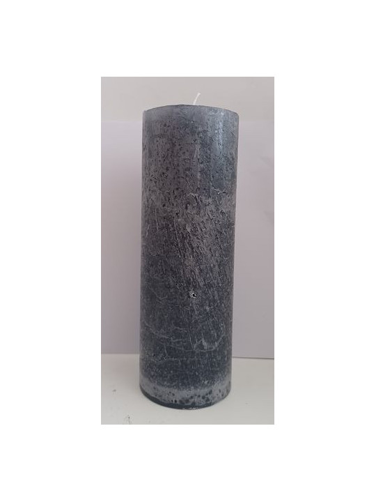 Graue Kerze 20x7cm.