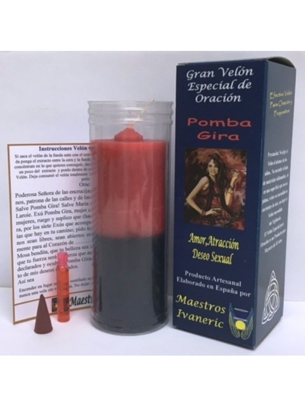 Kerze. Spezielles Ermächtigte  mit Pomba Gira Gebet. LiebeKerze.